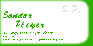 sandor pleyer business card