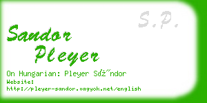 sandor pleyer business card